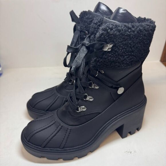 Steve Madden Women 8 M Black Northern Lined Hiking Boots NIB HR6 - Picture 3 of 5